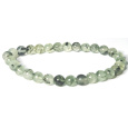 Prehnit z epidotem elastyczny bransoletka naturalny kamień, kulka 6 mm / 16 - 17 cm, kamień czystych myśli