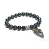 Šungit + Horovo oko náramek elastický přírodní kámen, kulička 8 mm / 16 - 17 cm, kámen života