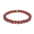 Achát červený náramek elastický přírodní kámen, kulička 6 mm / 16 - 17 cm, dodává odvaku a sílu