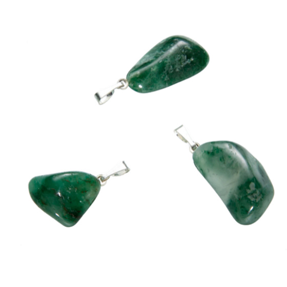 Chalcedon zelený Troml přívěsek přírodní kámen, M cca 3 cm, 1 kus, kámen lásky, radosti