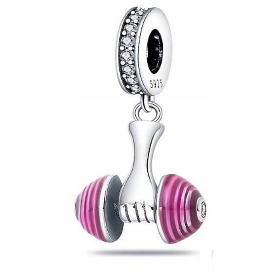 visací přívěsek Gymnastická činka ze stříbra