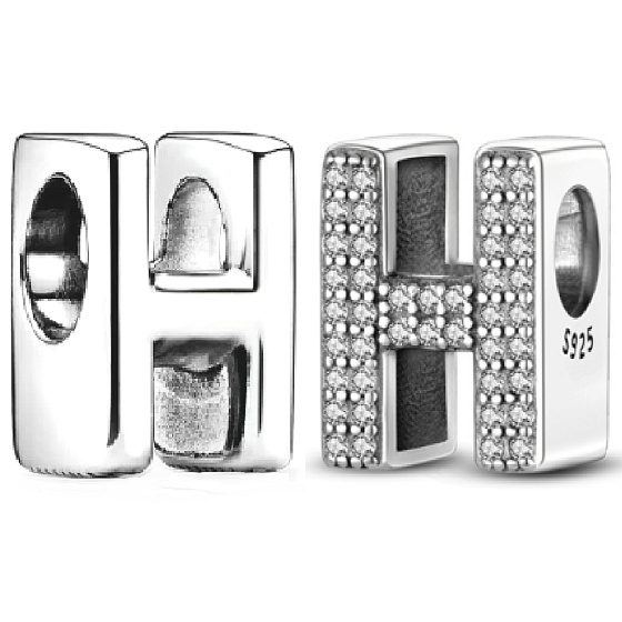 Charm Abecední písmeno H, korálek na náramek