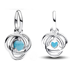 Charm Kruh věčnosti Tyrkysový, prosinec, přívěsek na náramek symbol