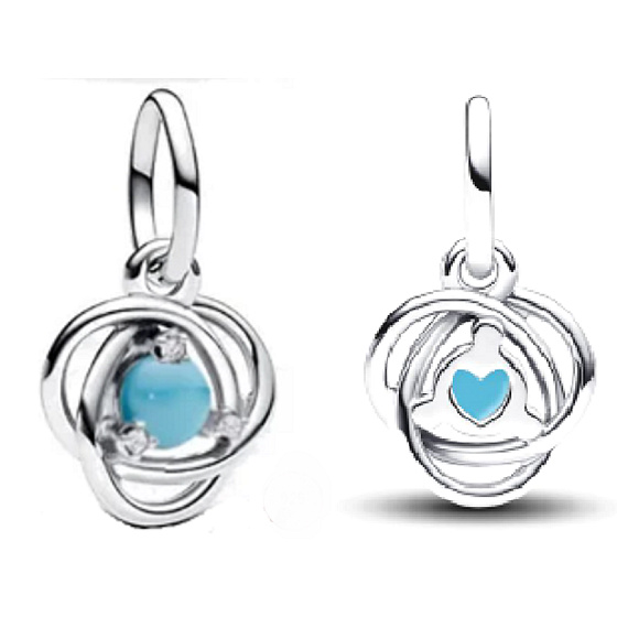 Charm Kruh věčnosti Tyrkysový, prosinec, přívěsek na náramek symbol