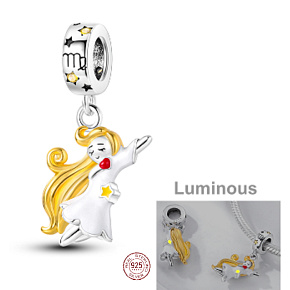 Charm Znamení zvěrokruhu Panna, zářící ve tmě luminozní přívěsek na náramek