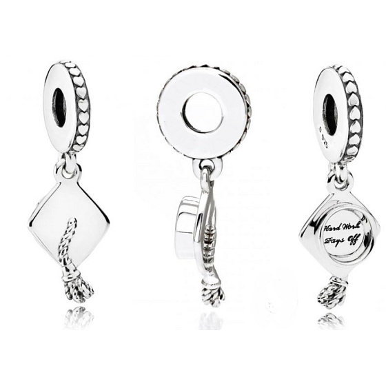 Charm Graduation - maturitní čepice - Tvrdá práce se vyplácí, Absolvent přívěsek na náramek, gradace