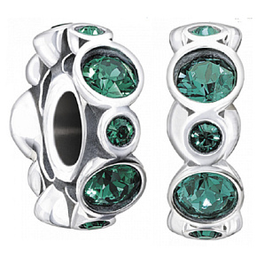 Charm Narozeninový prstenec květen, královsky zelený, korálek na náramek znamení