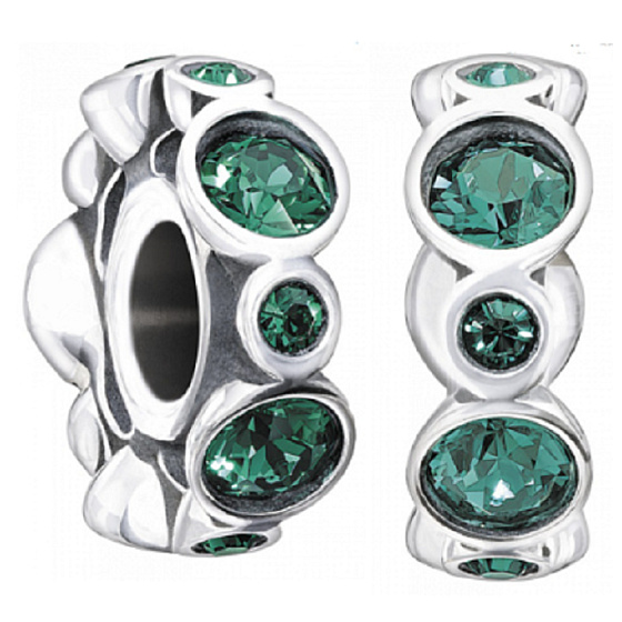 Charm Narozeninový prstenec květen, královsky zelený, korálek na náramek znamení