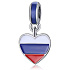 Charm Rusko vlajka – trikolóra ve tvaru srdce, přívěsek na náramek cestování
