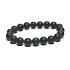 Onyx černý matný náramek elastický přírodní kámen, kulička 10 mm / 16 - 17 cm, kámen životní síly
