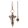 Kyvadlo spirálové kovové pro věštění Reiki a duchovní léčení, kužel 25,4 mm, starožitná měď