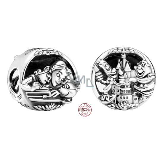 Charm Sterlingové stříbro 925 Disney, Kráska a zvíře, Belle a její přátelé, korálek na náramek film