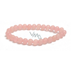 Růženin matný náramek elastický přírodní kámen, kulička 6 mm / 16 - 17 cm, kámen lásky