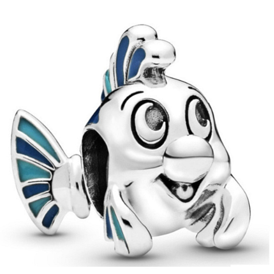 Charm Disney Malá mořská víla - Šupinka, Flounder rybička, korálek na náramek, film