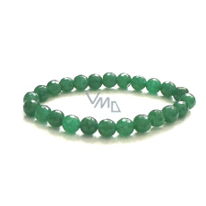 Nefrit Tchajwan fazet náramek elastický z přírodního kamene, kulička 8 mm / 16 -17 cm, kámen klidu