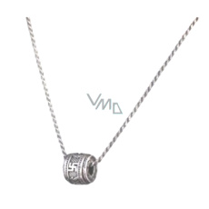 Tibetský váleček 1,2 x 1,2 cm + 29 cm řetízek, ochranný amulet štěstí a ochrany na krk