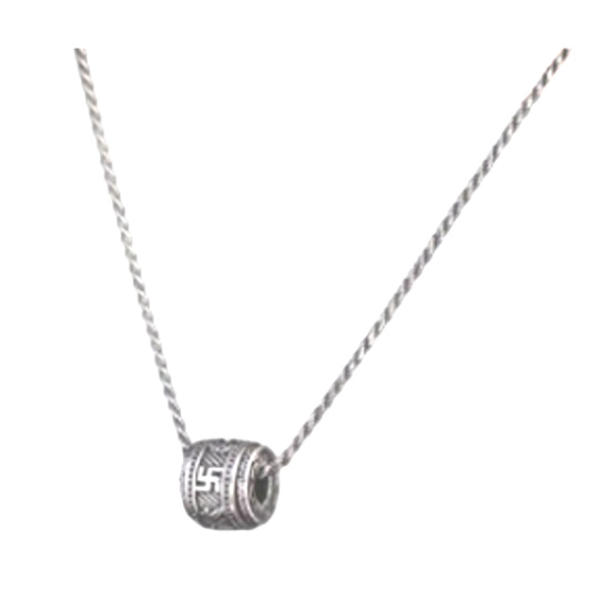 Tibetský váleček 1,2 x 1,2 cm + 29 cm řetízek, ochranný amulet štěstí a ochrany na krk