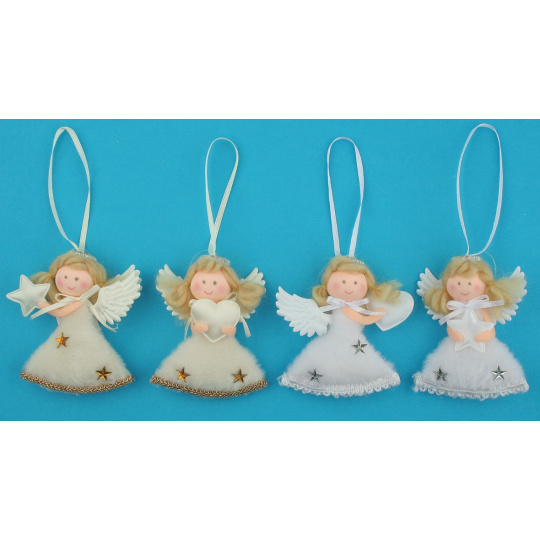 Anděl plyšový na zavěšení 10 cm 1 kus