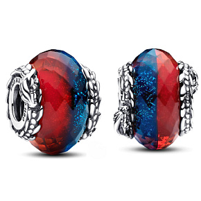 Charm Hra o trůny, Led a ohnivý drak, dvojité Murano sklo korálek na náramek, film