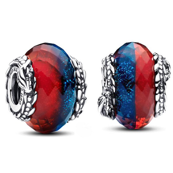 Charm Hra o trůny, Led a ohnivý drak, dvojité Murano sklo korálek na náramek, film