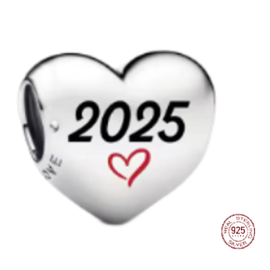 Charm Sterlingové stříbro 925 Láska v čase 2025, korálek na náramek láska