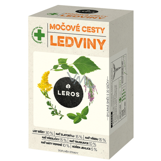 Leros Močové cesty, ledviny bylinný čaj pro podporu správné funkce močových cest 20 x 1,5 g Leros Močové cesty, ledviny bylinný čaj pro podporu správné funkce močových cest 20 x 1,5 g