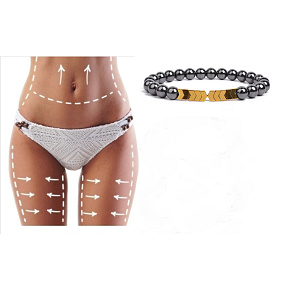 Magnetovec zeštíhlující náramek zlatá barva elastický přírodní kámen, kulička 8 mm / 21 cm Magnetovec zeštíhlující náramek zlatá barva elastický přírodní kámen, kulička 8 mm / 21 cm