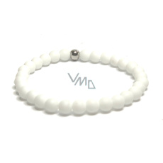Achát bílý matný náramek elastický přírodní kámen, kulička 6 mm / 16 - 17 cm, poskytuje klid a mír Achát bílý matný náramek elastický přírodní kámen, kulička 6 mm / 16 - 17 cm, poskytuje klid a mír
