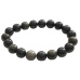 Obsidian zlatý náramek elastický přírodní kámen, 10 mm / 16 - 17 cm, kámen záchrany