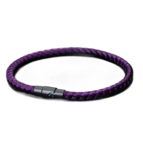 Lanový Magnetický náramek – fialový 20,5 cm x 4 mm, unisex