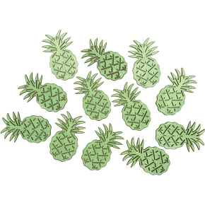 Ananas dřevěný zelená 4 cm, 12 kusů