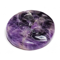 Ametyst tvář slunce a měsíc. ručně vyřezávaný přírodní kámen 5 cm, kámen králů a biskupů