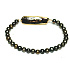 Perla říční černá s ozdobou náramek elastický přírodní, kulička 4-5 mm / 16 - 17 cm, symbol ženskosti, přináší obdiv