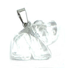Křišťál Slon přívěsek přírodní kámen, ručně broušená figurka 1,8 x 2,5 x 8 mm, kámen kamenů