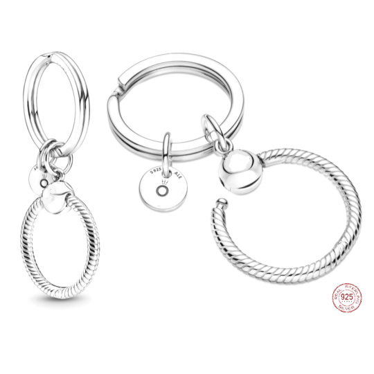 Sterlingové stříbro přívěsek kroužek na klíče a přívěsky Sterlingové stříbro přívěsek kroužek na klíče a přívěsky