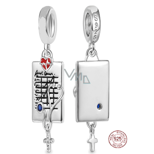 Charm Sterlingové stříbro 925 Doktor stetoskop, kříž, přívěsek na náramek zaměstnání Charm Sterlingové stříbro 925 Doktor stetoskop, kříž, přívěsek na náramek zaměstnání