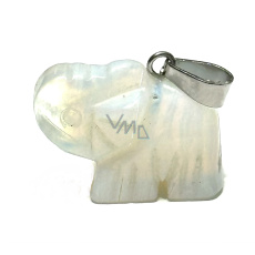 Opalit Slon přívěsek přírodní kámen, ručně broušená figurka 1,8 x 2,5 x 8 mm, kámen přání a naděje
