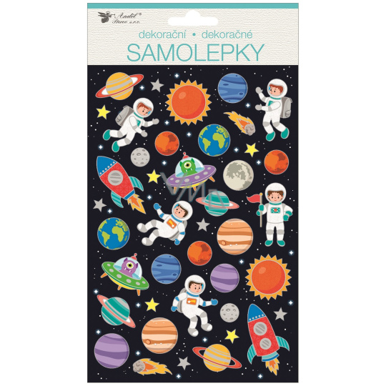 Samolepky vesmír se stříbrnou ražbou 14 x 25 cm Samolepky vesmír se stříbrnou ražbou 14 x 25 cm