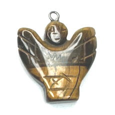 Tygří okol Anděl, andělská křídla přívěsek přírodní kámen ručně broušený 25 x 21 x 5 mm, kámen slunce a země, přináší štěstí a bohatství