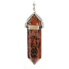 Obsidian mahagon kyvadlo šestihran přívěsek přírodní kámen 41 x 13 mm, kámen záchrany Obsidian mahagon kyvadlo šestihran přívěsek přírodní kámen 41 x 13 mm, kámen záchrany