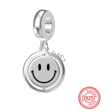 Charm Sterlingové stříbro 925 Smajlík - Americký sen - Usměj se, jsi krásný/á, přívěsek na náramek symbol