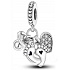 Charm Moje děťátko 3v1 srdce, otisk nohou, dudlík, přívěsek na náramek rodina