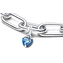 Charm Mini medailon - Modré srdce, přívěsek na náramek láska