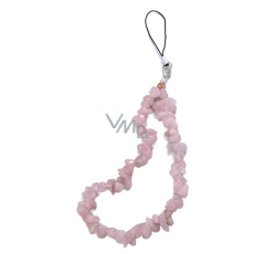 Růženin přívěšek na mobil sekaný kamínek obvod 26,5 cm, kámen lásky