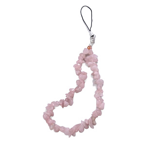 Růženin přívěšek na mobil sekaný kamínek obvod 26,5 cm, kámen lásky