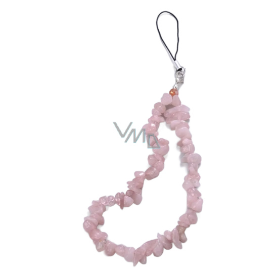 Růženin přívěšek na mobil sekaný kamínek obvod 26,5 cm, kámen lásky