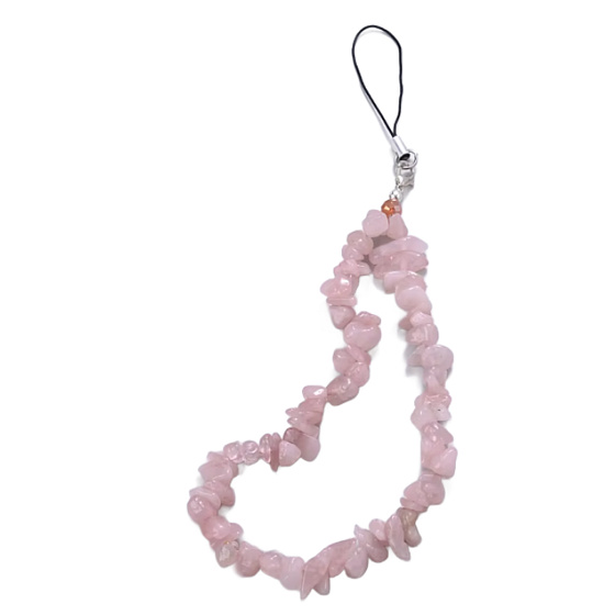 Růženin přívěšek na mobil sekaný kamínek obvod 26,5 cm, kámen lásky