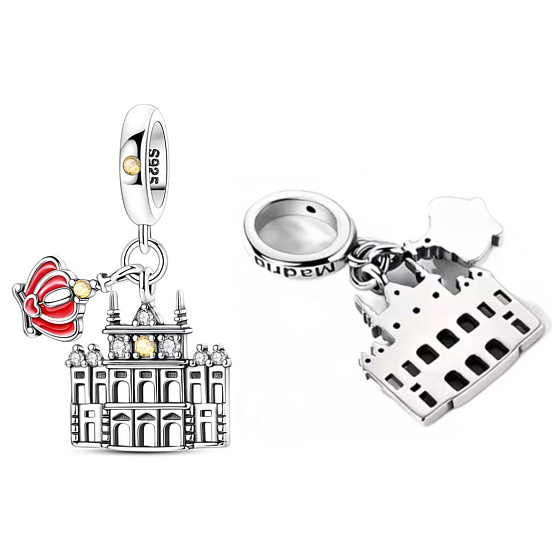 Charm Španělsko Královský palác - Madrid, elegance, historie a španělská vášeň 2v1 přívěsek na náramek, cestování