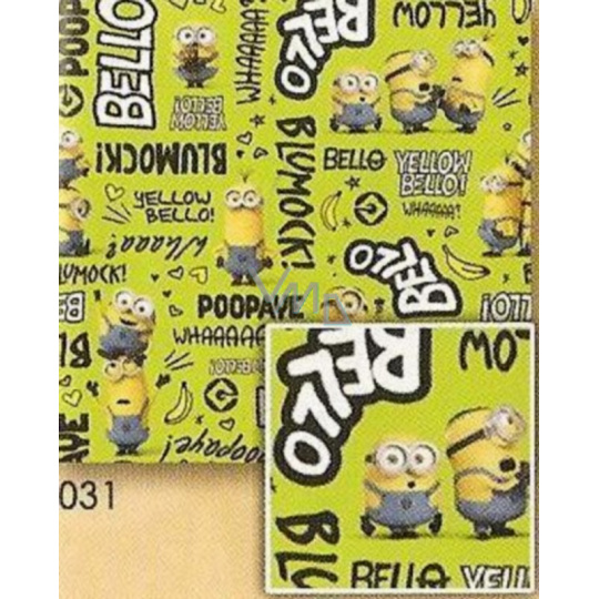 Nekupto Dárkový balicí papír 70 x 200 cm Vánoční Mimoni zelený Nekupto Dárkový balicí papír 70 x 200 cm Vánoční Mimoni zelený