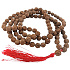108 Mala Shiva Rudraksha, meditační šperk, přírodní indická semínka, vázaný, elastický, ruční výroba, střapec 8 cm, korálek 7-8 mm